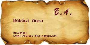 Békési Anna névjegykártya