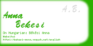 anna bekesi business card