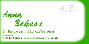 anna bekesi business card